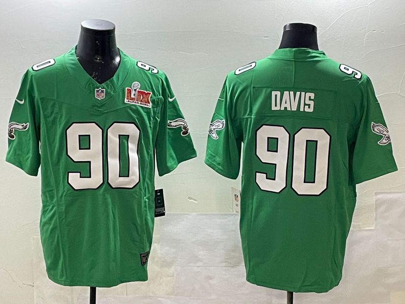 Men Philadelphia Eagles #90 Davis Green three generations 2025 Nike Vapor Limited NFL Jersey style 2